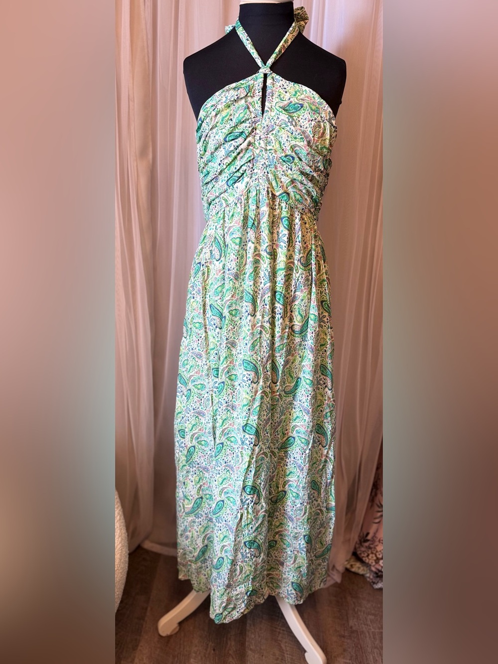 Green Paisley Maxi Dress - Lightweight Summer Dress